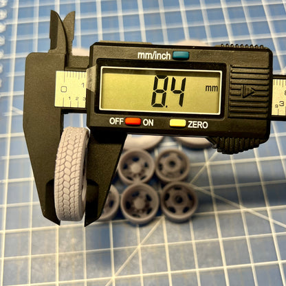 4 Hole Dually Budd Style Custom Wheels & Tires Set 1/24 1/25