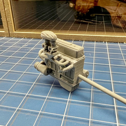 Custom Chevy 235 Engine w/ Finned parts - V6 Straight Six 6 Stovebolt 1/25